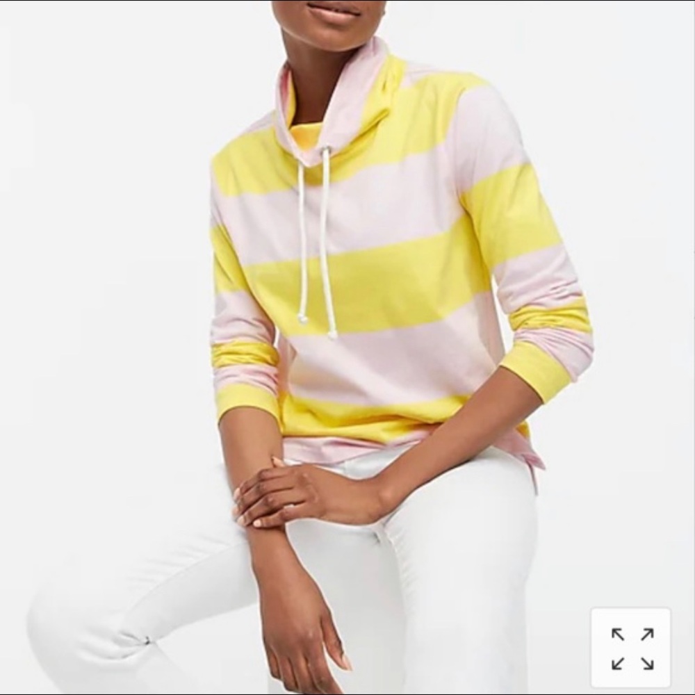 J.Crew Women’s Striped Funnelneck Pullover Size M